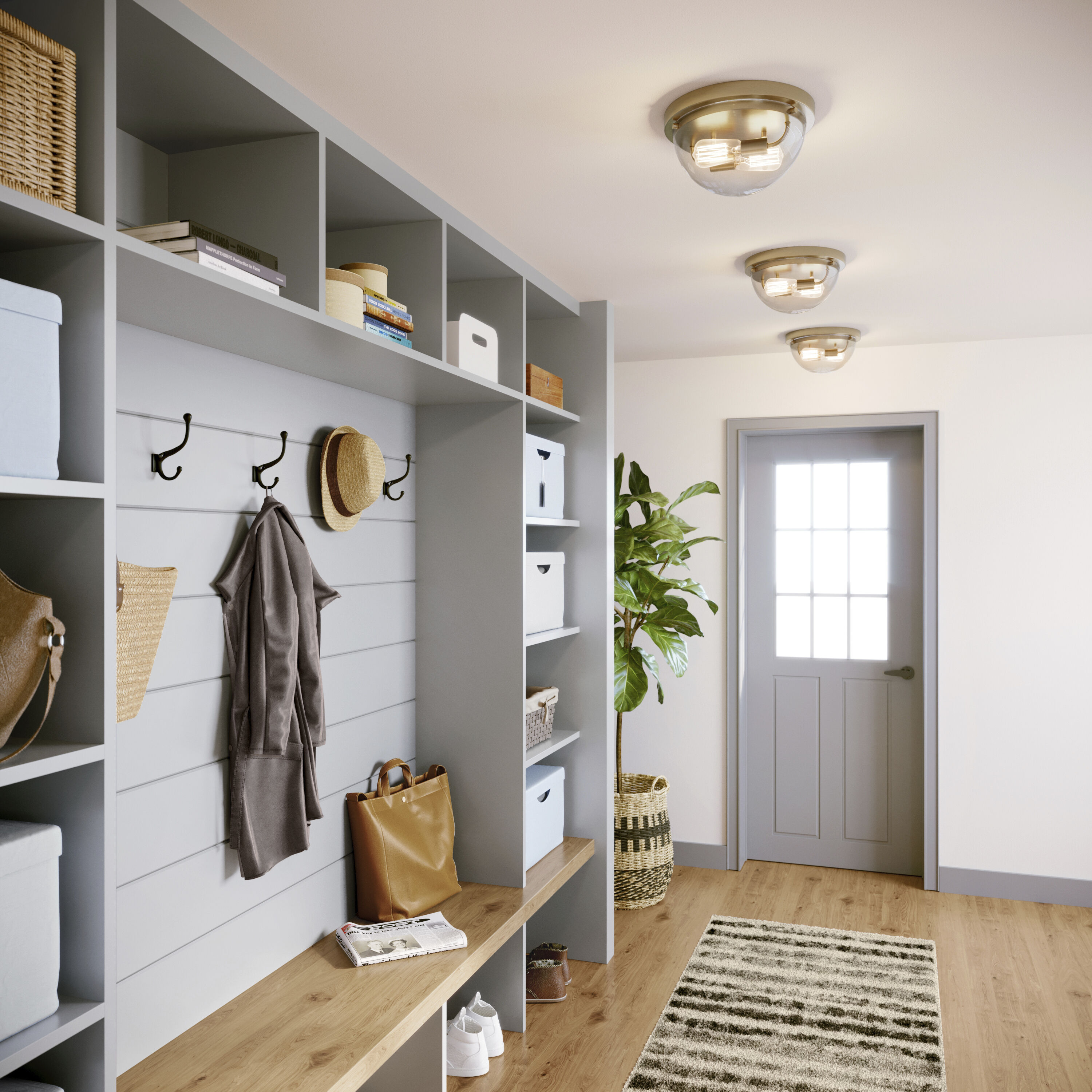 Ashford 2 Light 13 inch Modern Gold Flush Mount Ceiling Light